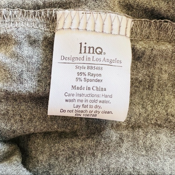 LINQ Los Angeles Ruched Dress Deep V-neck Gray - Picture 7 of 8